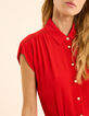Robe chemise rouge fluide détail tresses I.Code-6