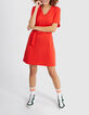 Robe rouge carmin maille ceinturée I.Code-6