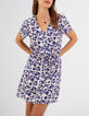 Weißes Kleid mit Anemonen-Print I.Code-1