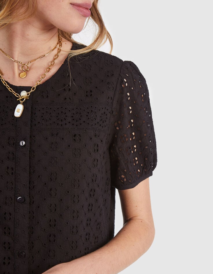 Robe noire broderie anglaise I.Code -4