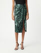 Gr&uuml;ner Rock mit Metallic-Camouflage-Print f&uuml;r Damen-5
