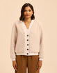 Ecru vest V-hals sherpa I.Code-3