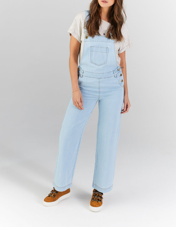 Salopette large en jean bleu I.Code-1