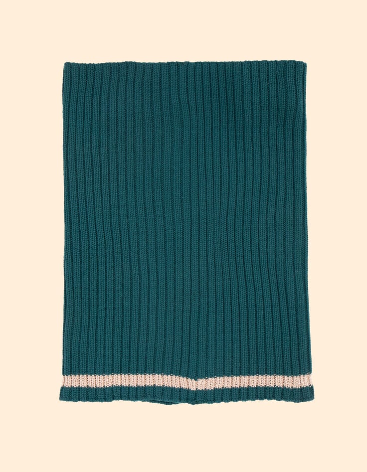 Snood verde noche punto acanalado I.Code x Lafrançaise-2 Snood verde noche punto acanalado I.Code x Lafrançaise-2