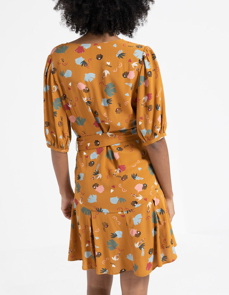 Robe cache-cœur mélèze imprimé ludique I.Code-3