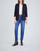 Marineblauer Damenblazer mit goldfarbenen Tennisstreifen-3