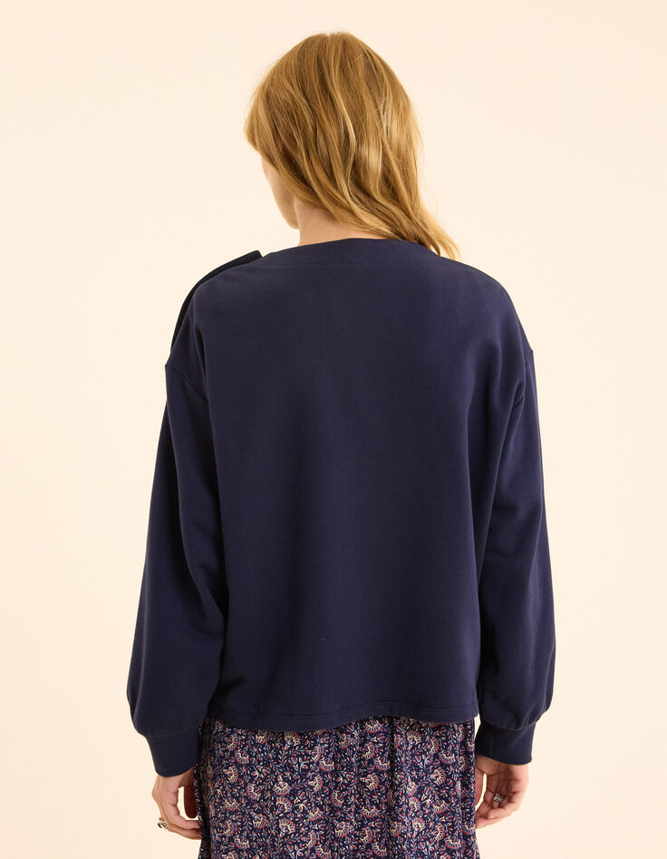 Marine sweater geborduurd hart I.Code-5