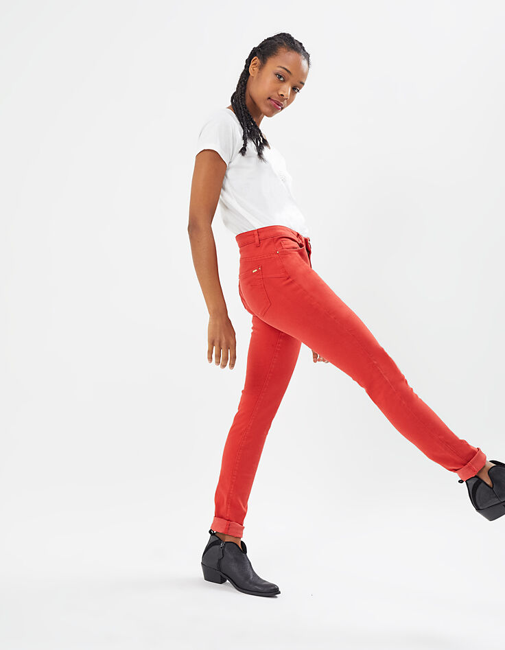 I.Code carnelian red slim jeans-1