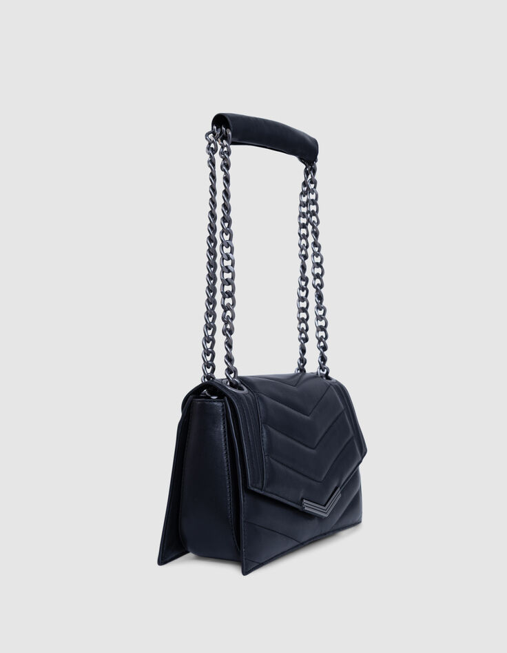THE 1. Tasche schwarz gestepptes Leder Gr&ouml;&szlig;e M Damen-5