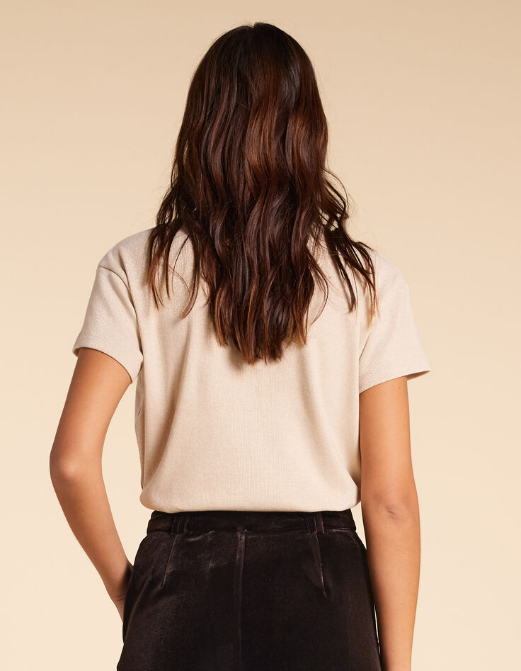 T-shirt beige Metallgewebe I.Code-2