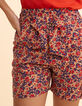 Rode short bloemenprint met ceintuur I.Code-2