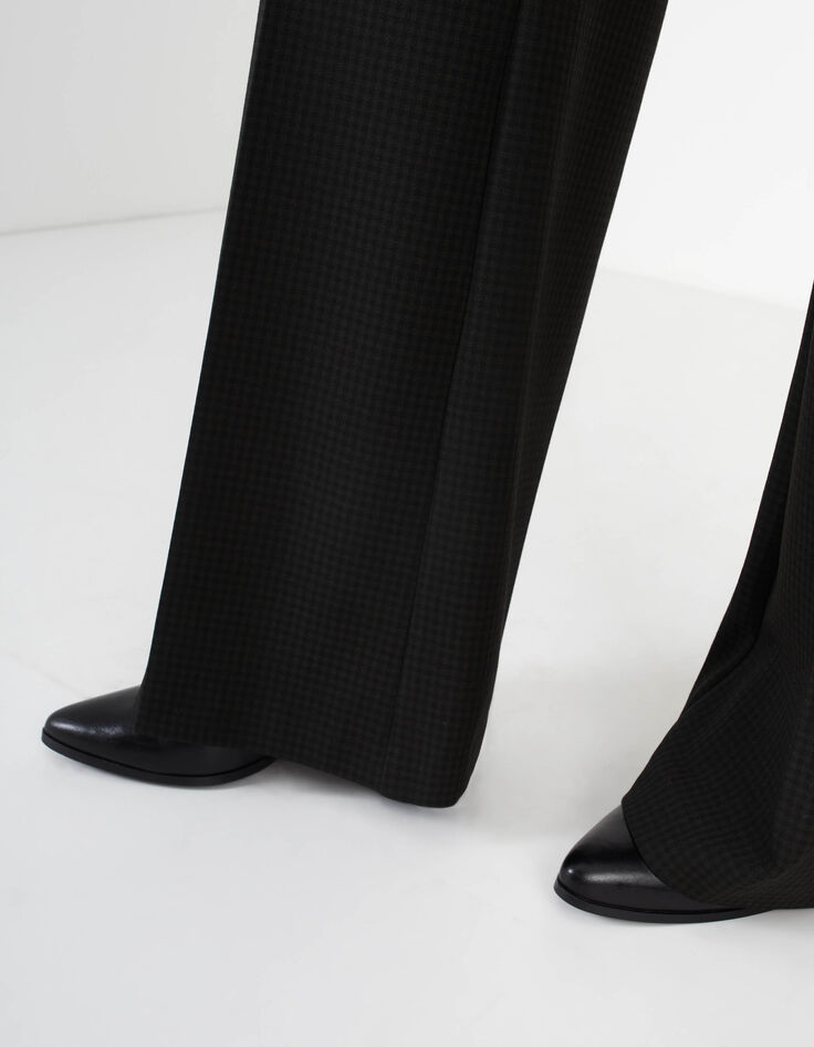 Pantalon large kaki élastiqué à carreaux I.Code-7
