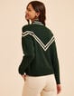 Jersey cuello chimenea verde punto rayas blancas I.Code-4 Jersey cuello chimenea verde punto rayas blancas I.Code-4