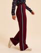 Weite, bordeauxrote Jogginghose Seitenstreifen I.Code-4