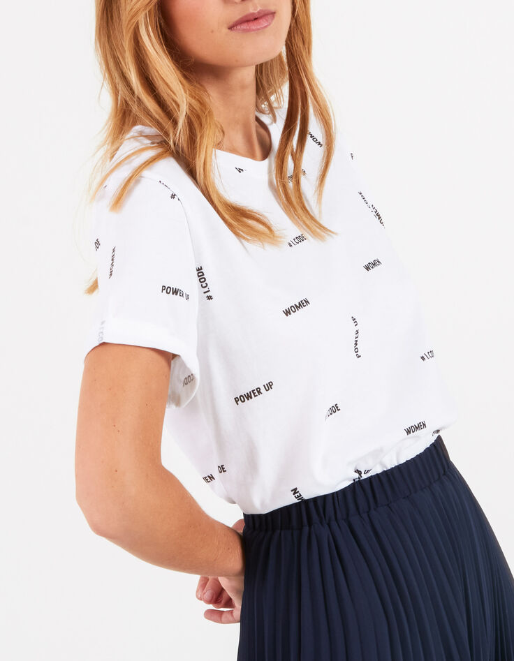 Camiseta blanco roto mensajes efecto sello I.Code -2 Camiseta blanco roto mensajes efecto sello I.Code -2