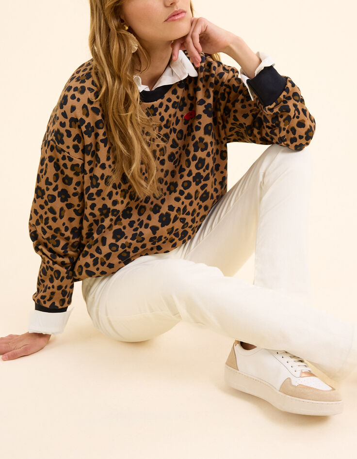 Ecru jurk met plantaardige bandana print I.Code-3