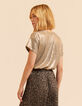I.Code gold ribbed T-shirt-4