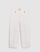 Barrel Jeans White Herren mit Knopfleiste-8