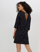 Robe noire imprimée micro-tachiste I.Code-3