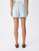 Maxitaschen-Shorts aus gewaschenem blauem Denim f&uuml;r Frauen-3