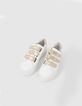 Witte sneakers met gouden velcro I.Code-2