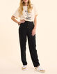 Pantalones de traje de lino de algodón negro I.Code-1