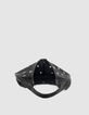 Schwarzes Leder Hobo Tasche maxi &Ouml;sen Design Gr&ouml;&szlig;e L Damen-6