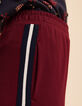 Weite, bordeauxrote Jogginghose Seitenstreifen I.Code-5