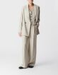 Graue Damenanzugjacke mit Lurex-Streifenmuster-1