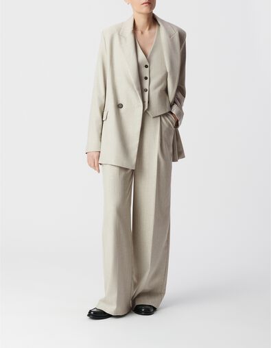 Graue Damenanzugjacke mit Lurex-Streifenmuster - IKKS