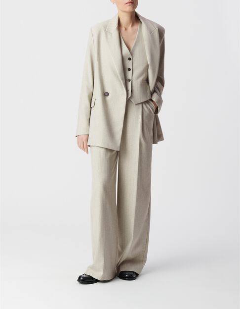 Graue Damenanzugjacke mit Lurex-Streifenmuster - IKKS