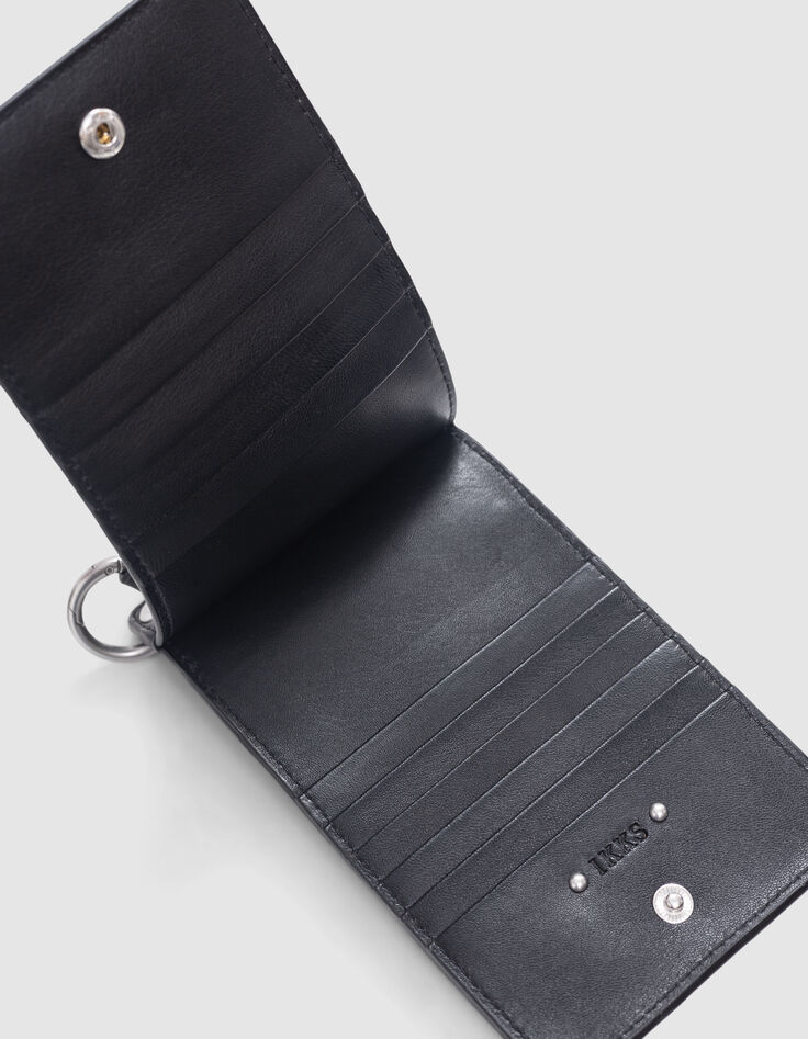 Handytasche 111 schwarz Leder Schulterriemen Nieten Damen-5