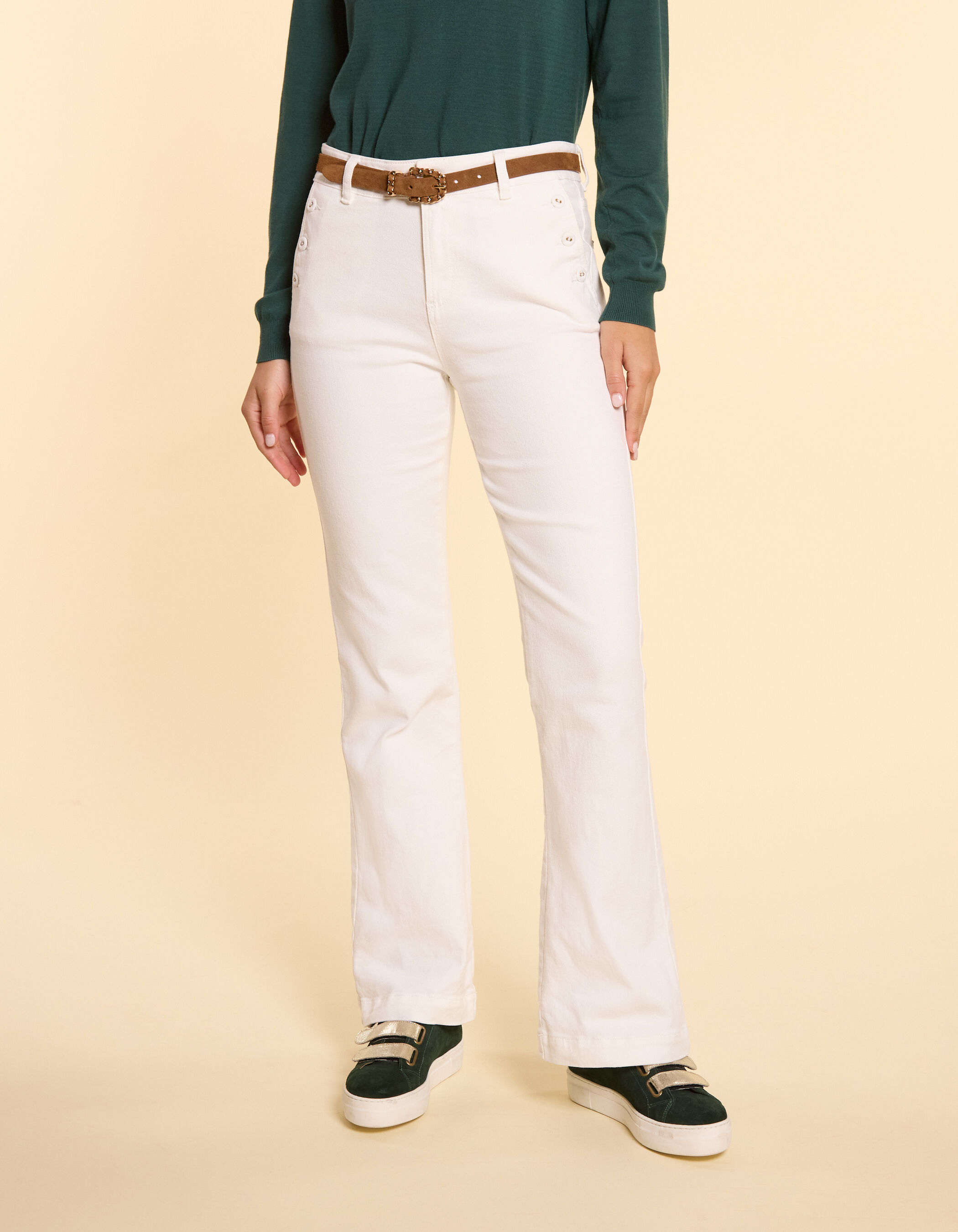 Jean flare blanc on sale