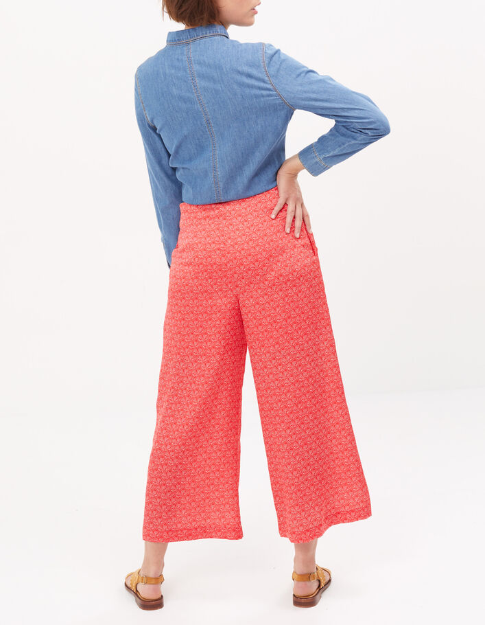 I.Code poppy minimalist print wide trousers - I.CODE