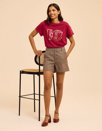 Beige Shorts Mini-Pepitamuster I.Code