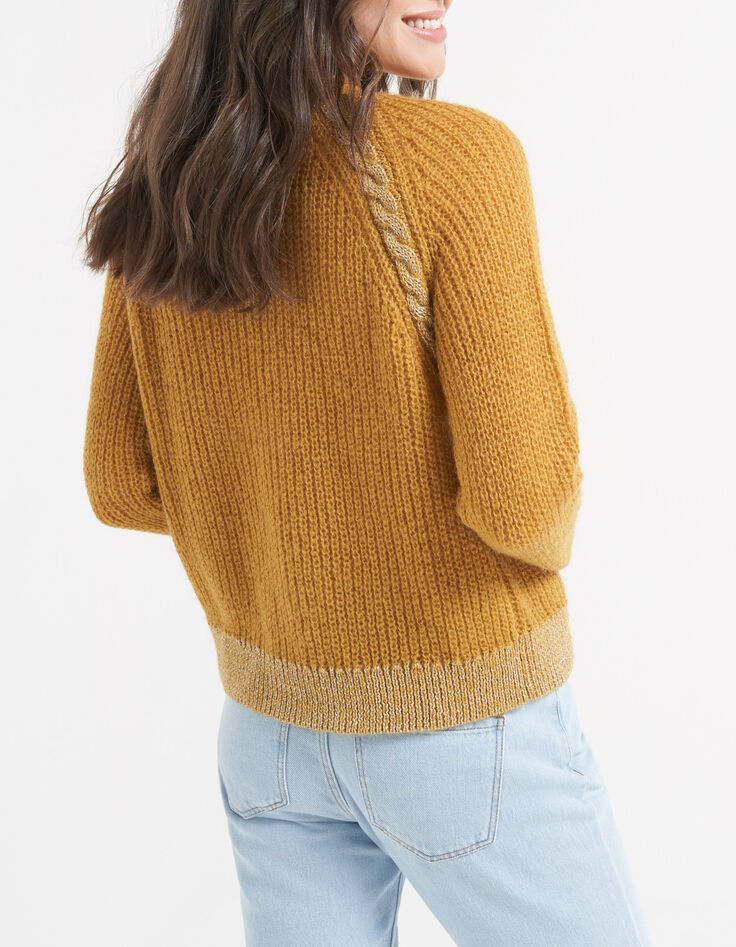 Cardigan mélèze tricot à torsades lurex I.Code-3 Cardigan mélèze tricot à torsades lurex I.Code-3