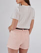 Top blanc cassé jacquard à motif rayures I.Code-3