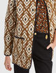 Omkeerbare jas camel en etnisch motief I.Code-5