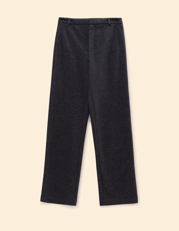 Pantalon de tailleur gris maille faux-uni I.Code-6 Pantalon de tailleur gris maille faux-uni I.Code-6