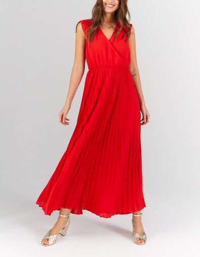 Robe longue cherry plissée I.Code