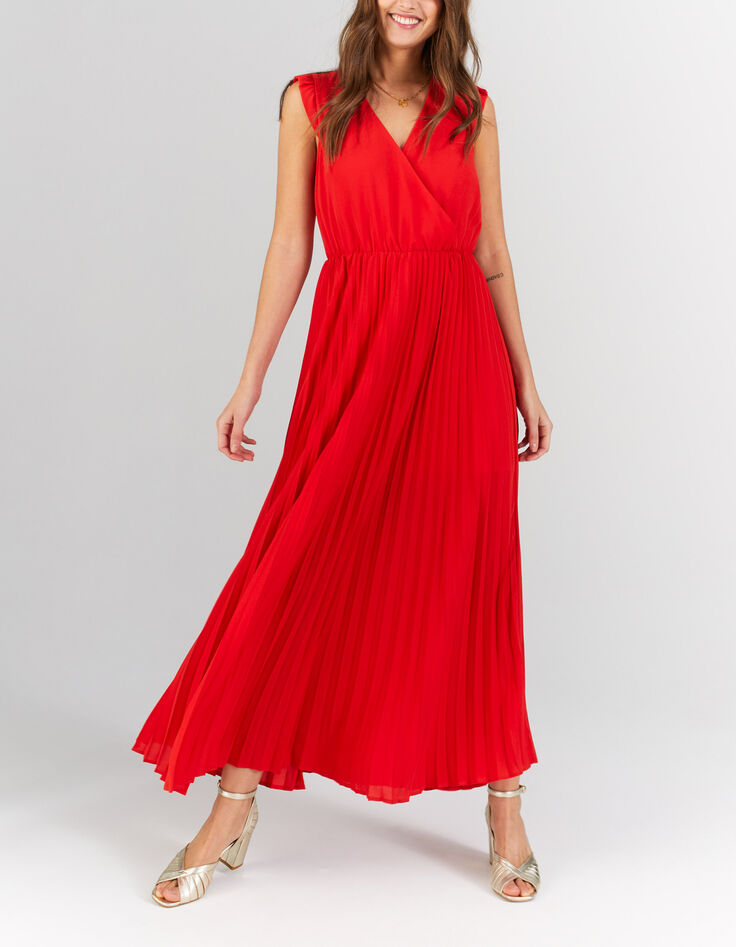 Robe longue cherry plissée I.Code-1 Robe longue cherry plissée I.Code-1