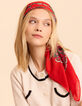 Foulard rouge motif floral d'hiver I.Code-2