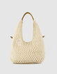 Hobo-Tasche beige geh&auml;kelt Damen-3