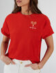 Tee-shirt abricot en éponge broderie poitrine I.Code-1