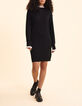 Robe noire tricot d&eacute;tails broderie anglaise I.Code-7