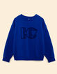 Blaues Sweatshirt Veloursflock-Monogramm I.Code-5