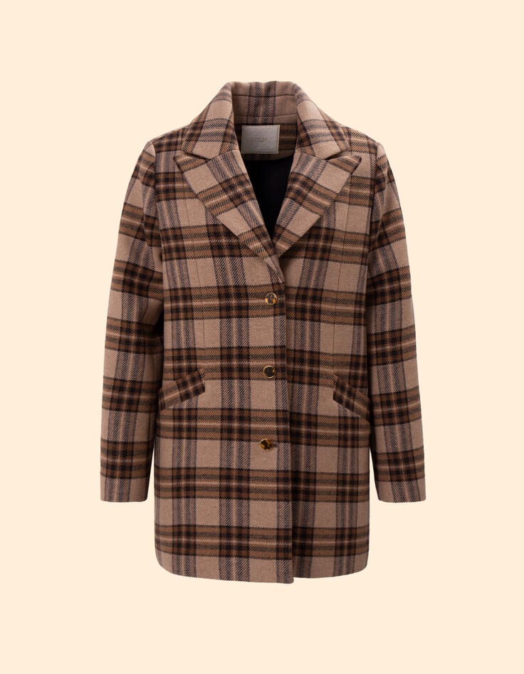 Abrigo camel cuadros I.Code-5 Abrigo camel cuadros I.Code-5