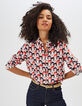 Camisa roja estampado rostros-6