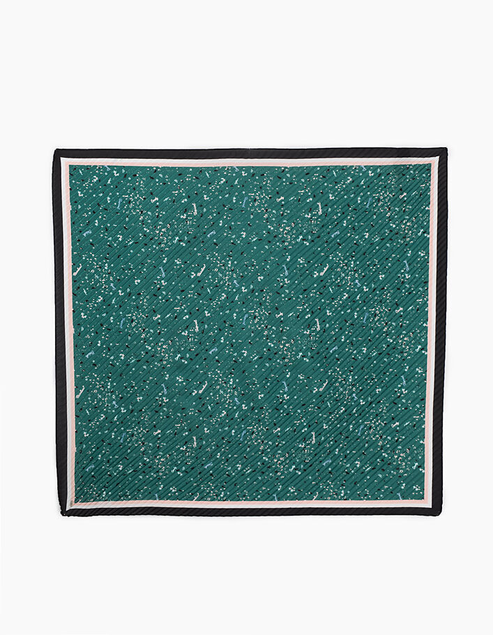 Smaragdgroene  plissésjaal vlekkenprint I.Code - I.CODE