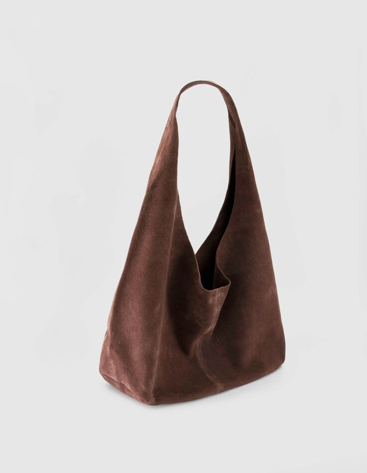 Hobo Tasche burgunderrot weiches Samt Leder Damen-2